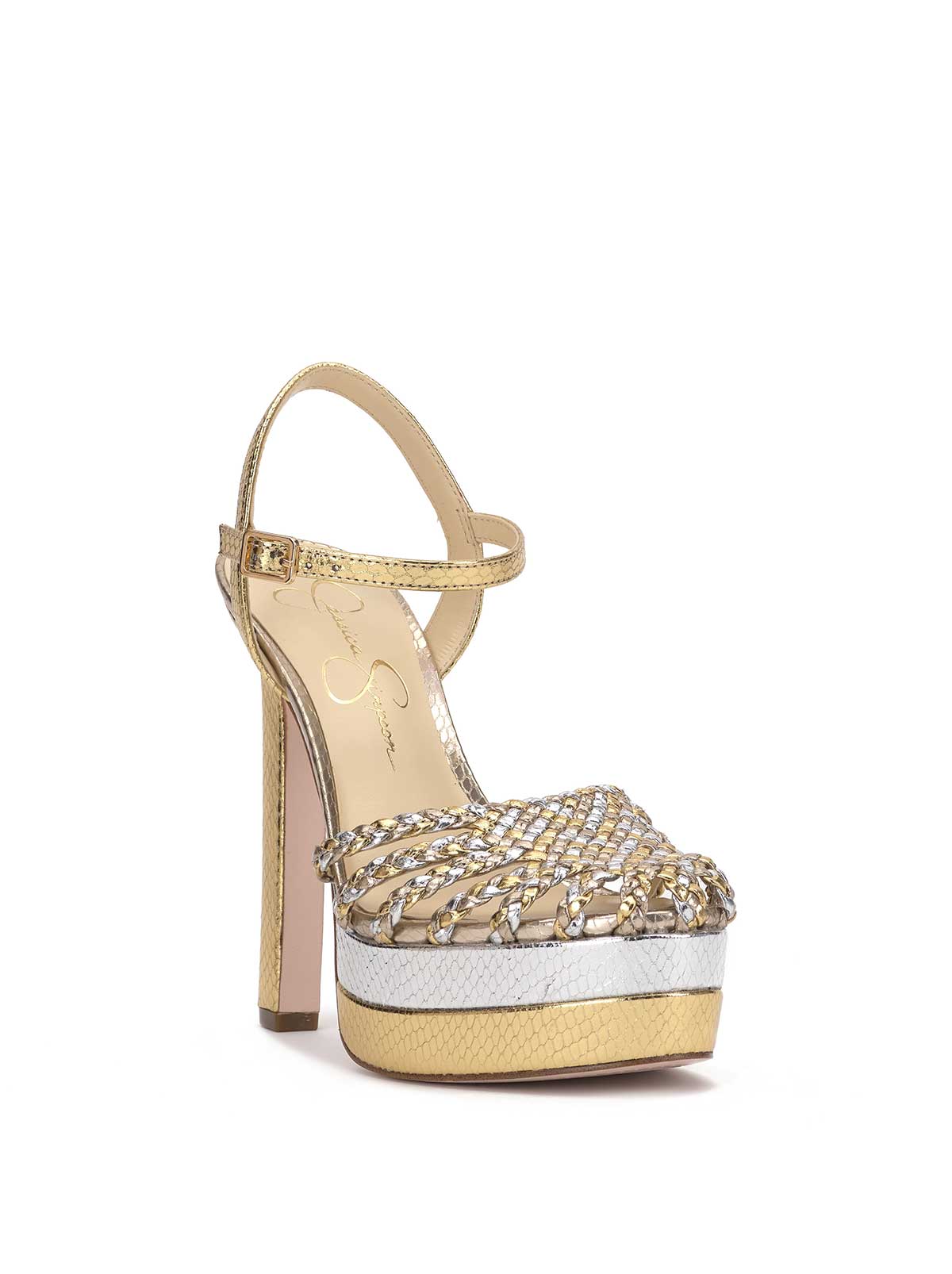 Jessica Simpson Inaia Braided Platform Sandal in Gold