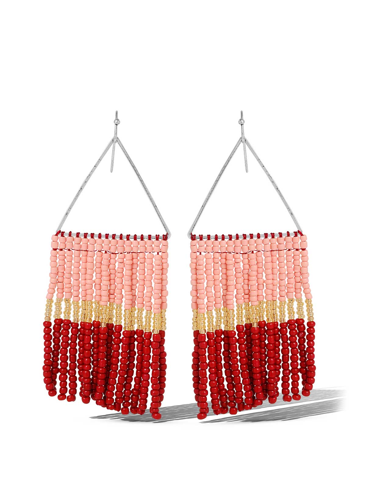 Jessica Simpson Multi Seed Beads Fringe Dangle Earring