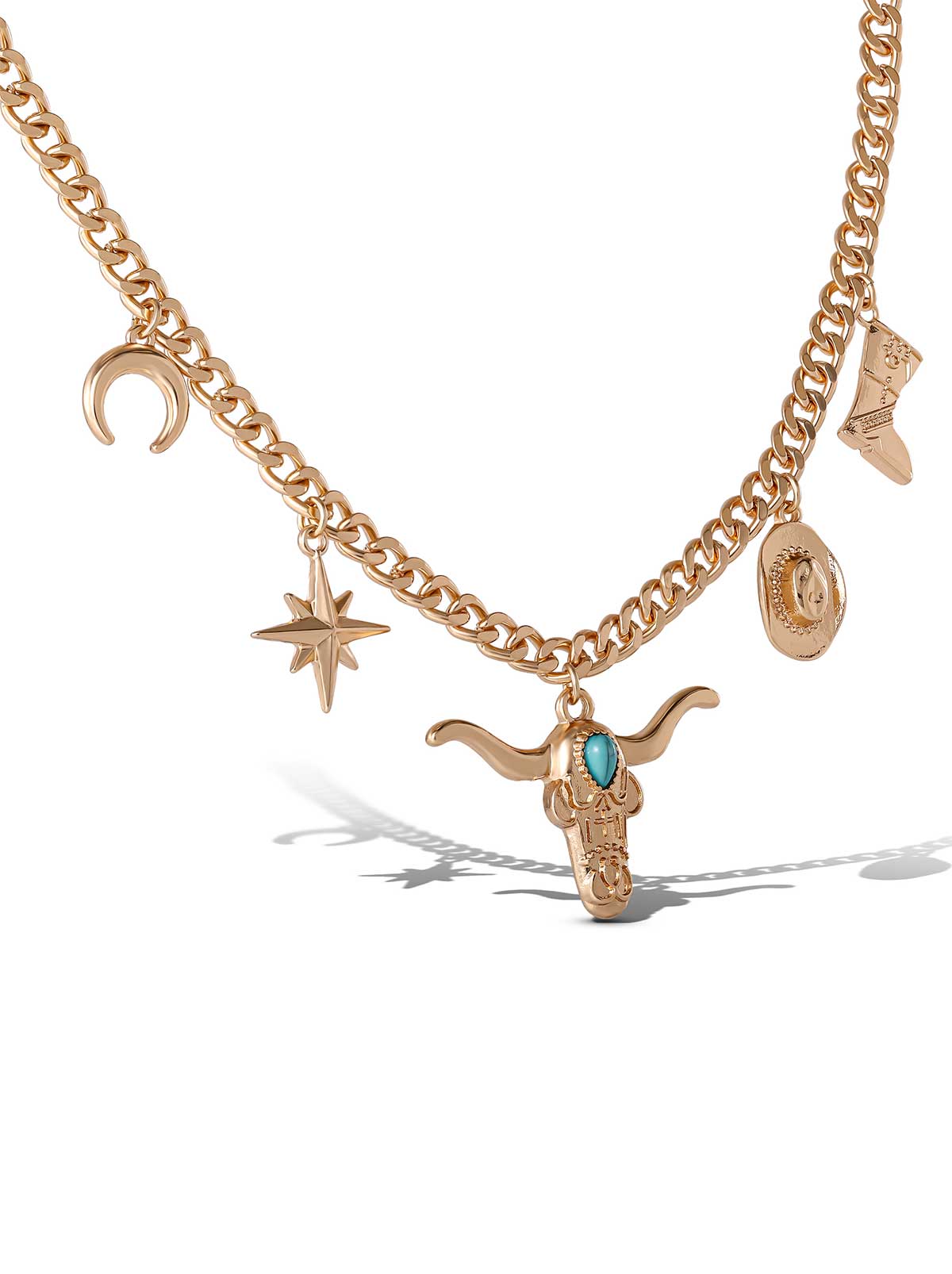Jessica Simpson Gold Multi Pendant Necklace