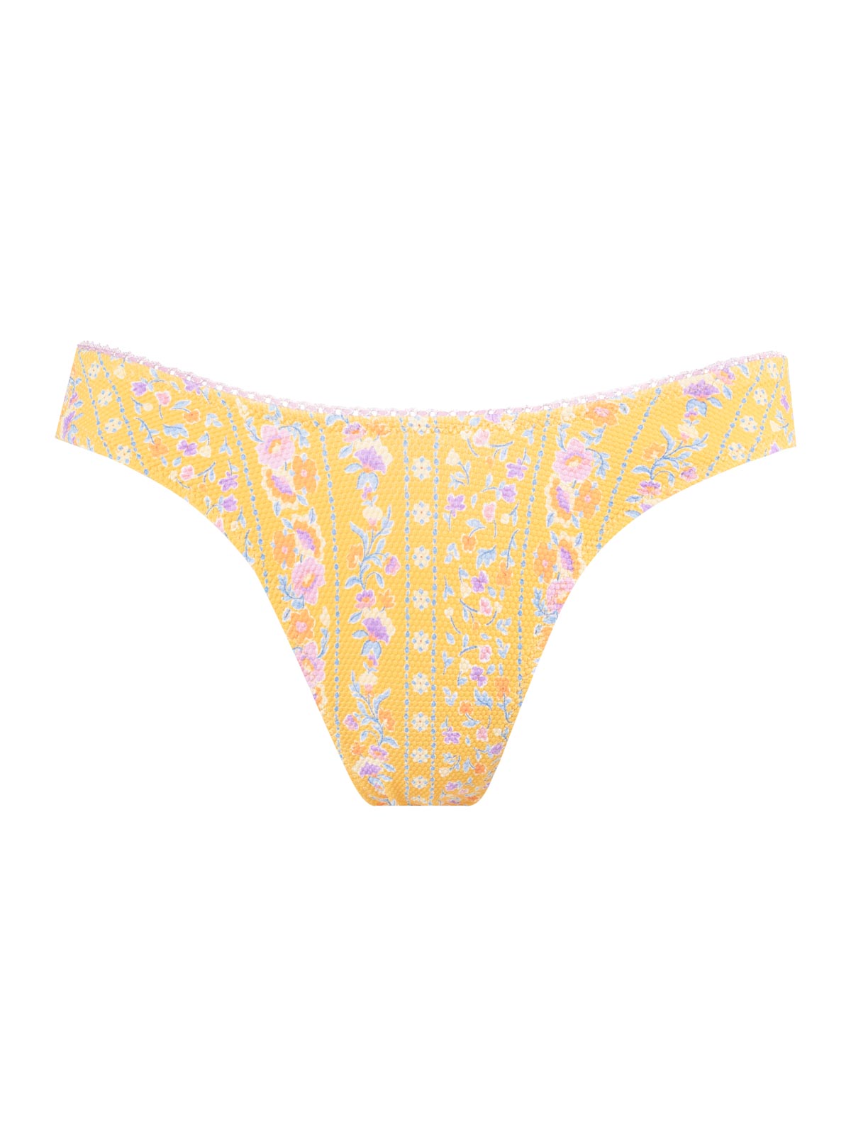 Jessica Simpson High Cut Cheeky Bottom in Foxglove Stripe