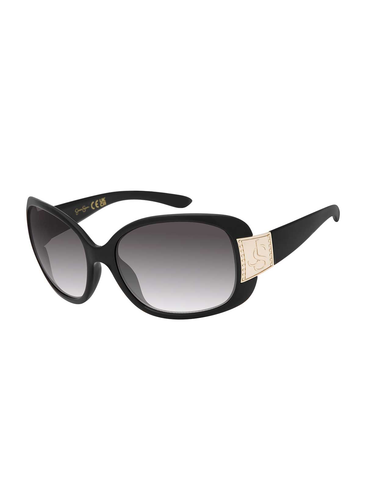 Jessica Simpson Luxe Oval Shield Sunglasses in Black