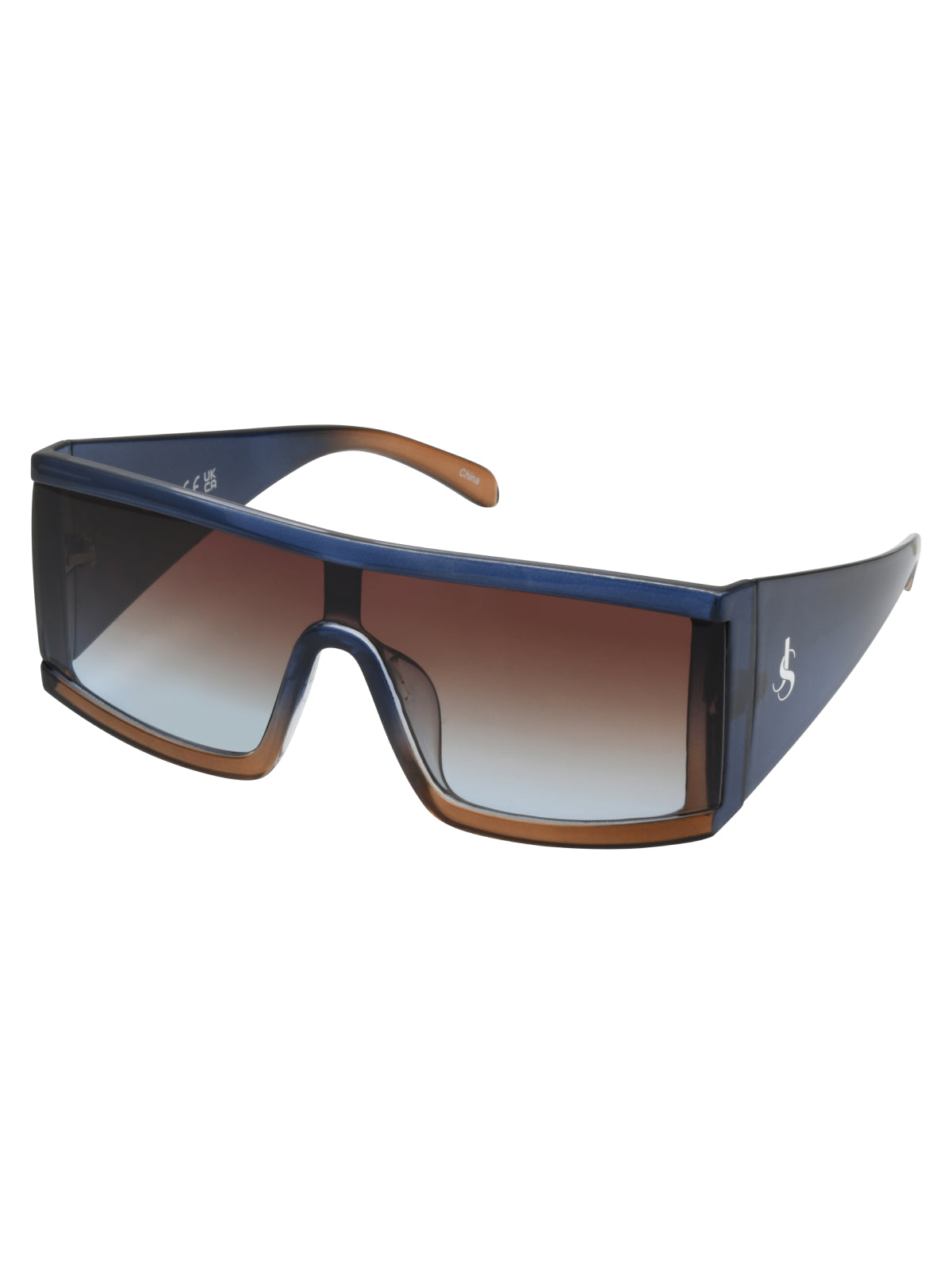 Jessica Simpson Modern Square Shield Sunglasses in Blue Fade