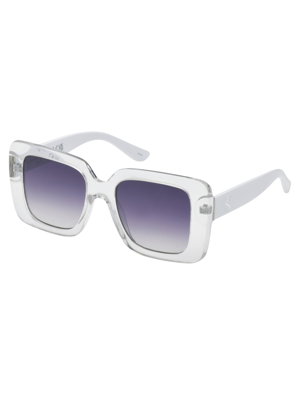 Jessica Simpson Fashionable Square Sunglasses in Crystal Clear