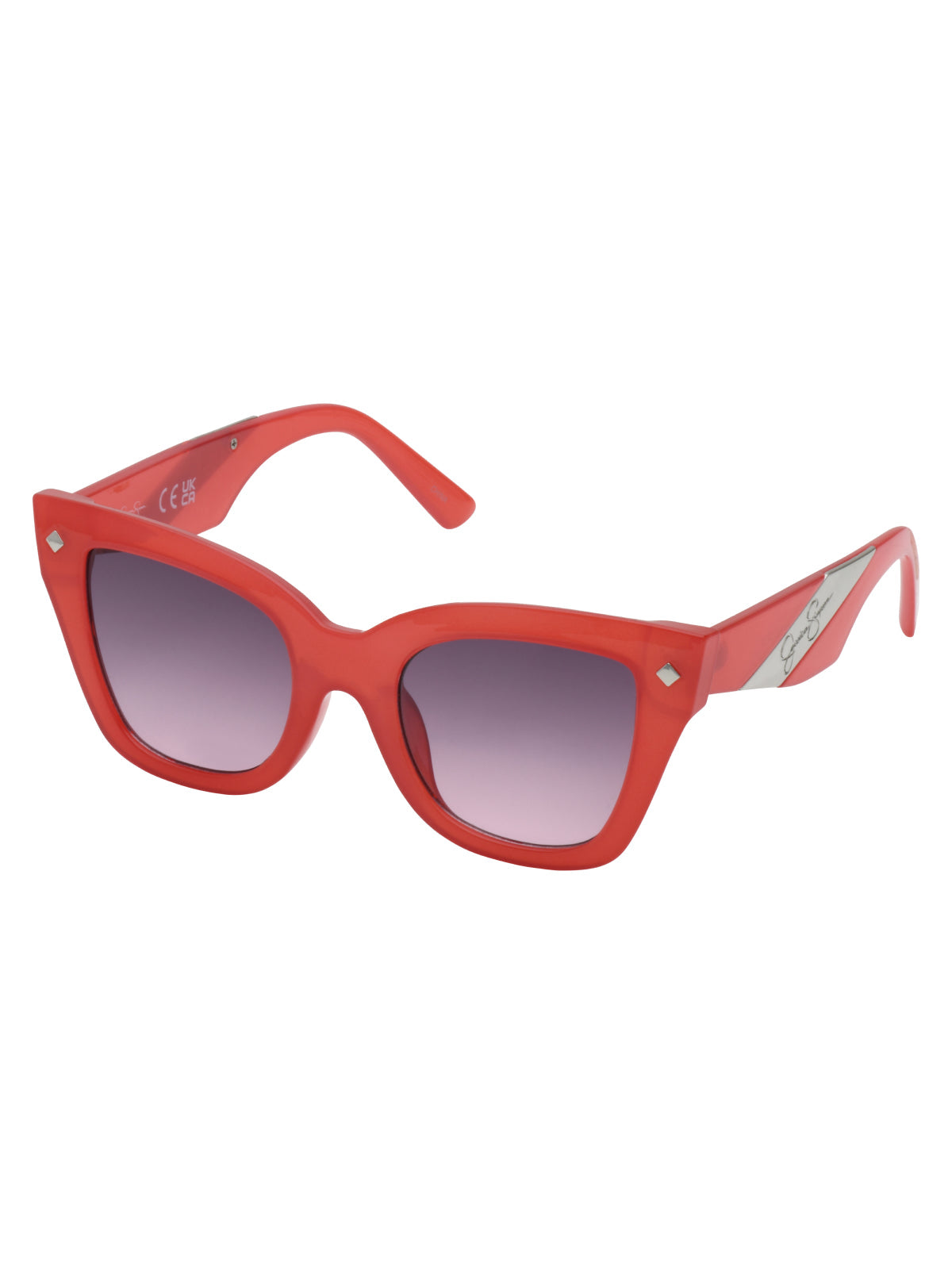 Jessica Simpson Bold Cat Eye Sunglasses in Milky Coral