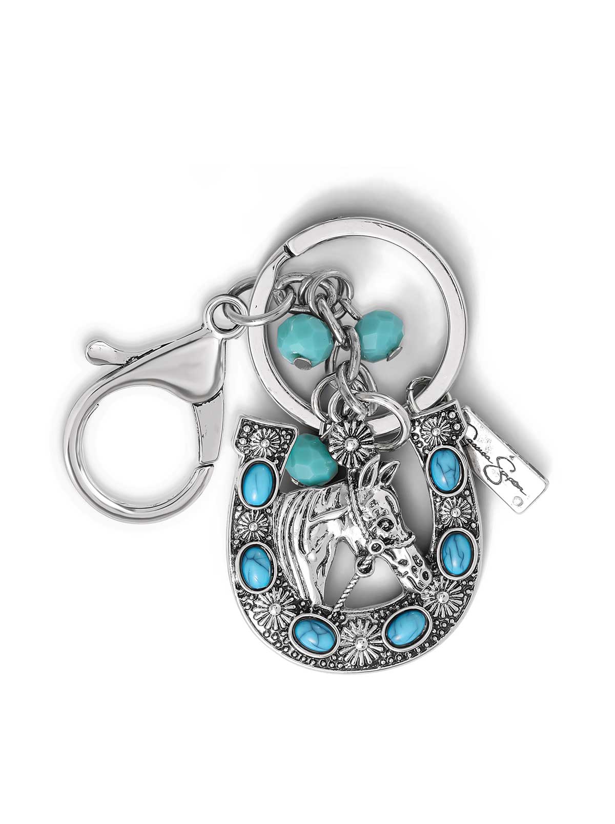 Jessica Simpson Turquoise Horse Shoe Keychain