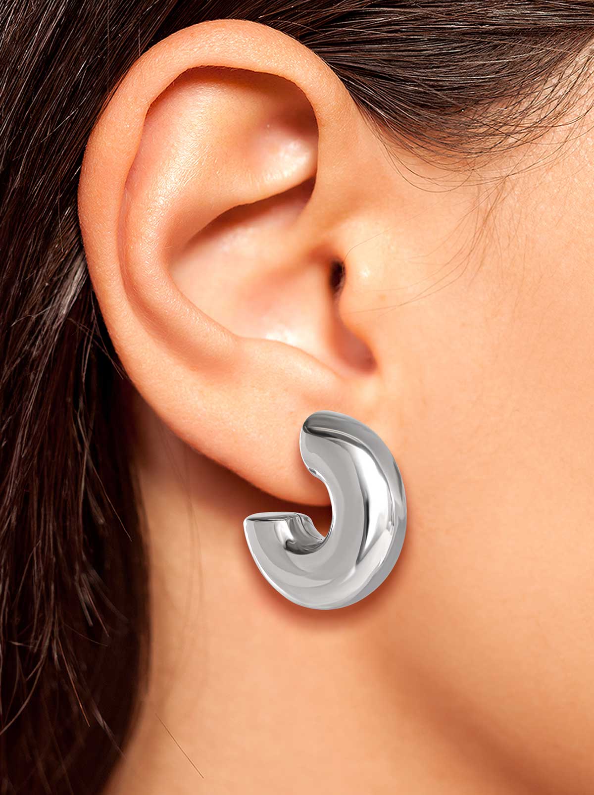 Jessica Simpson Silver Hoop Earrings