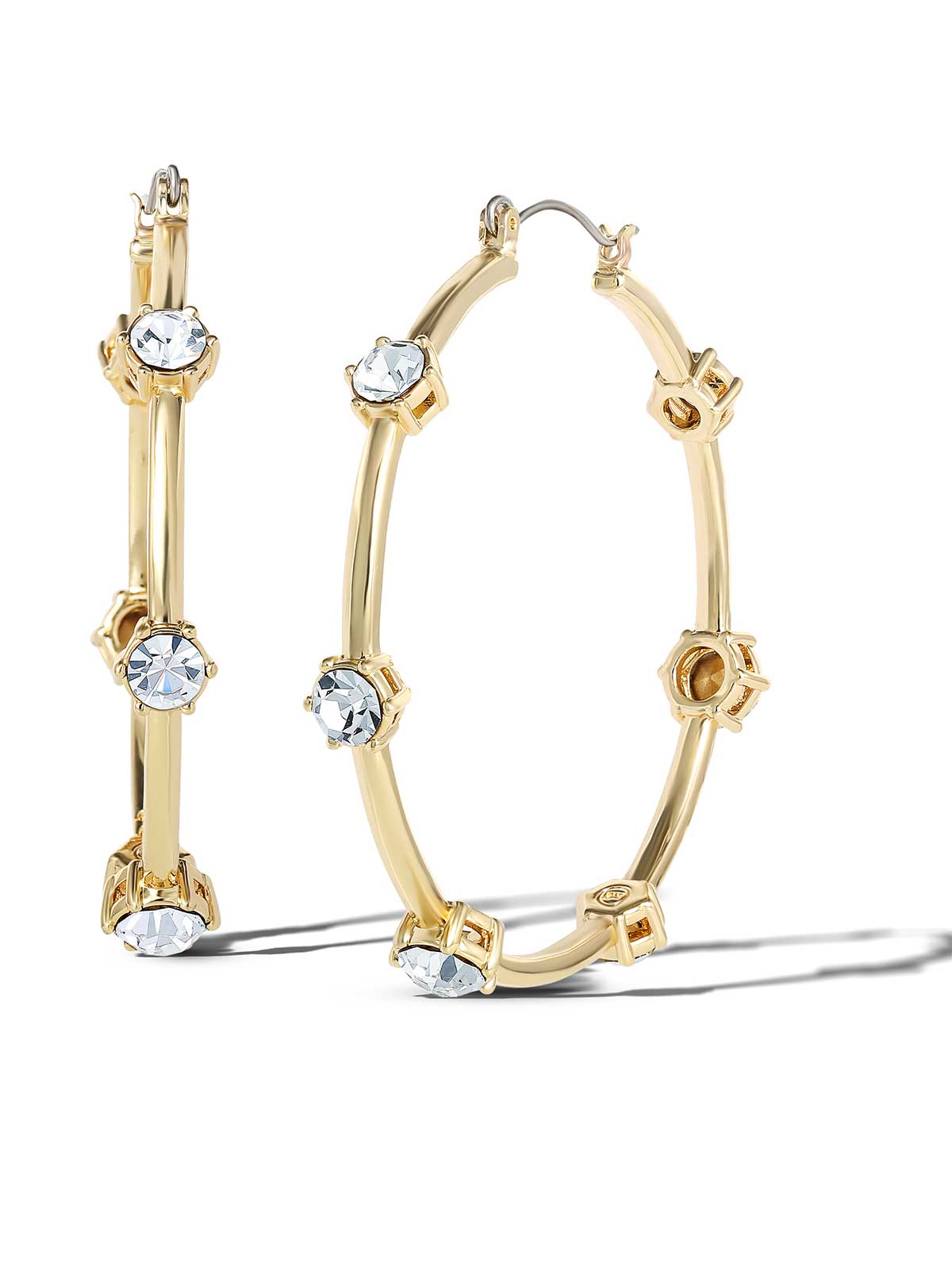 Jessica Simpson Large Hoop Crystal Earrings