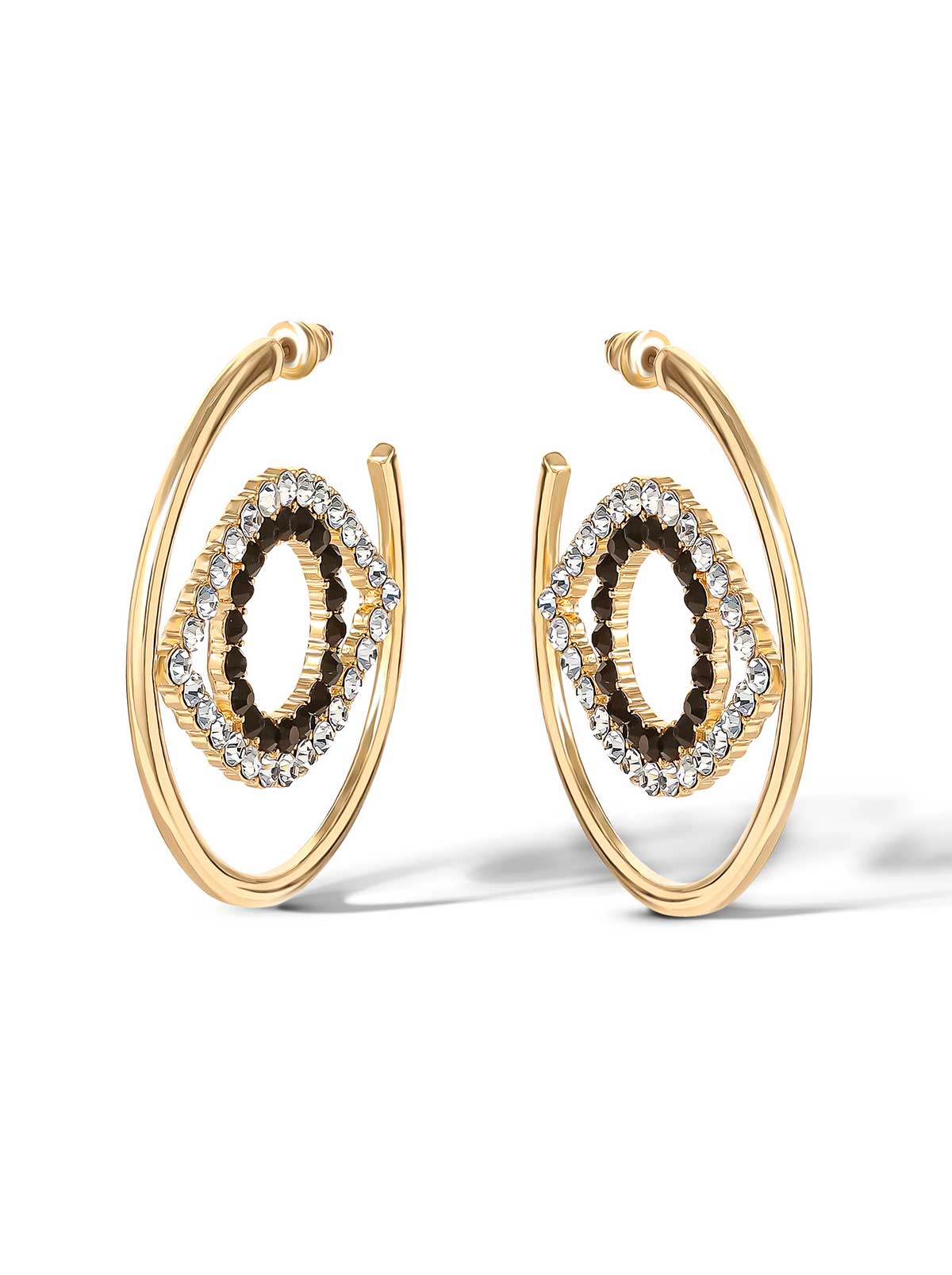 Jessica Simpson Crystal Eye Hoop Earrings