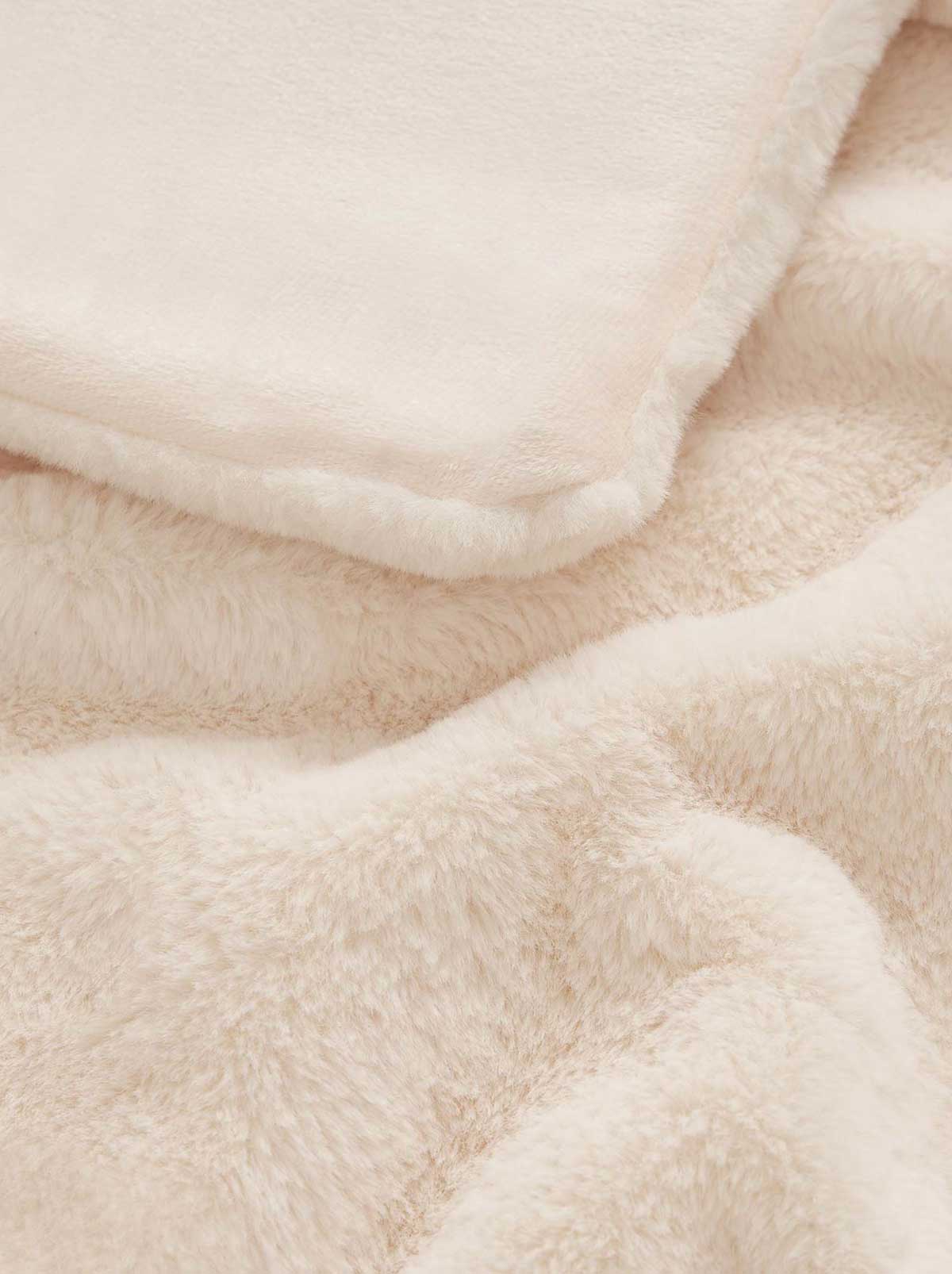 Jessica Simpson Faux Fur Throw Blanket in Sea Salt