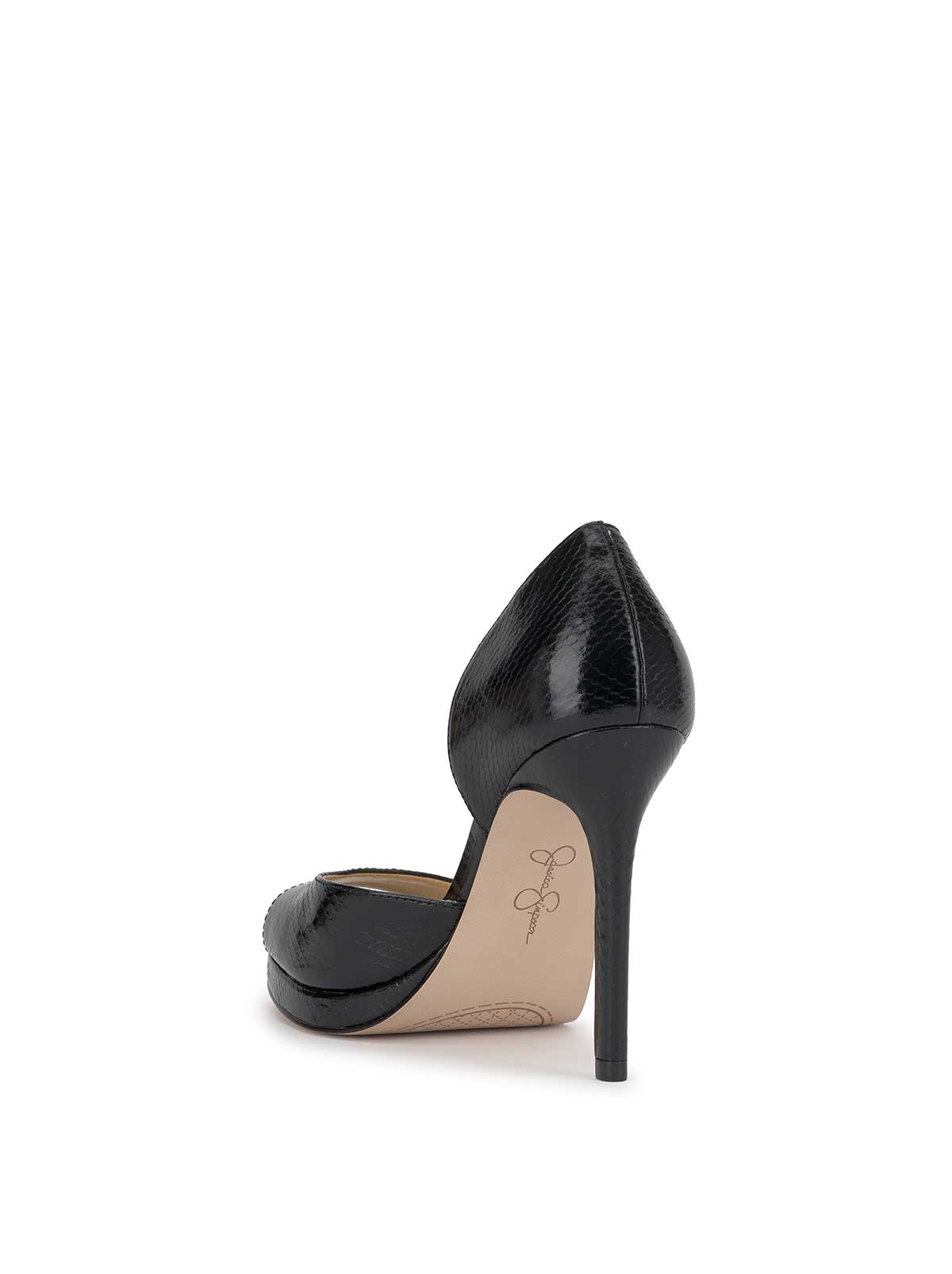 Jessica Simpson Kimli Peep Toe Pump in Black Snake