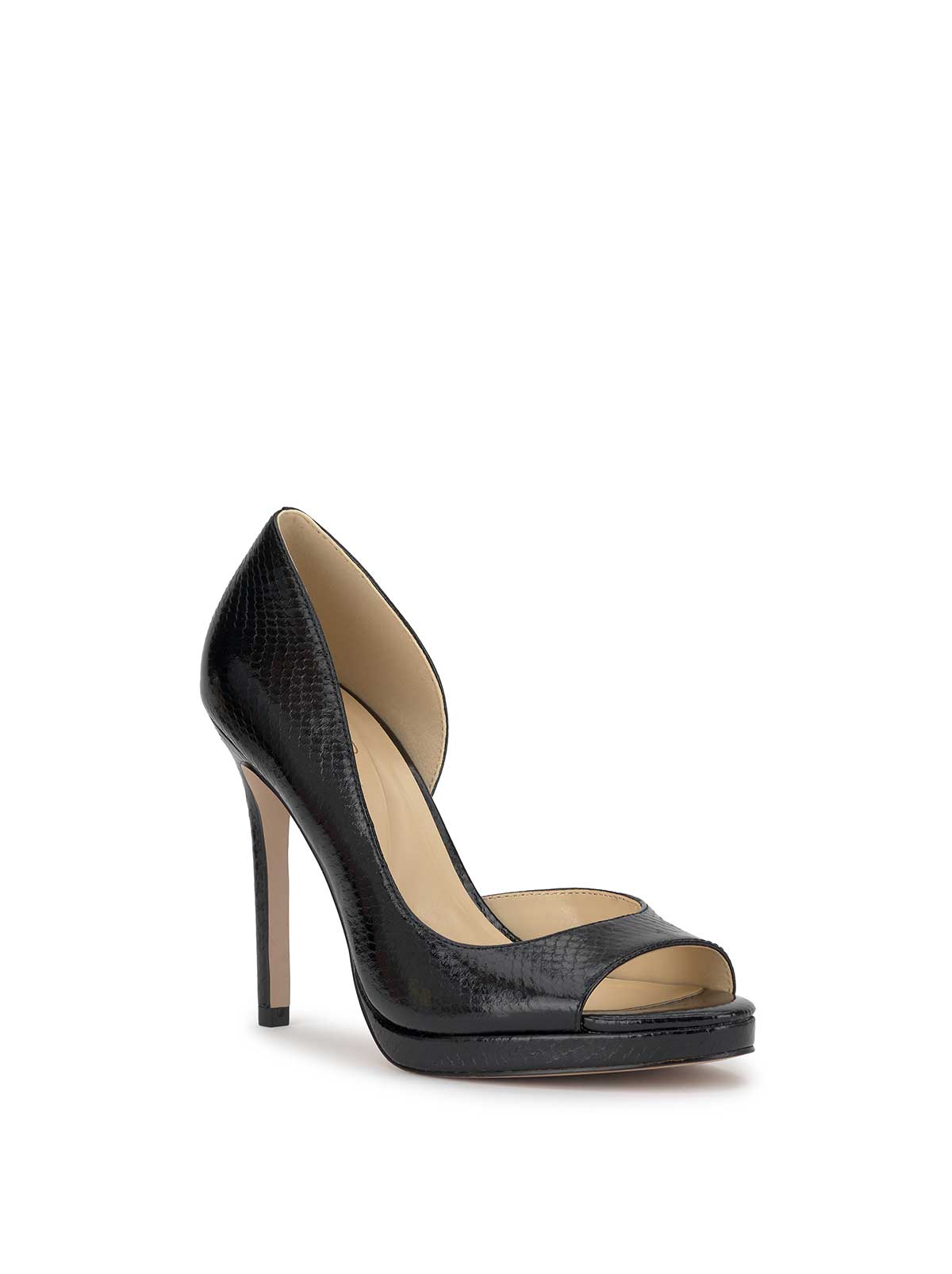Jessica Simpson Kimli Peep Toe Pump in Black Snake