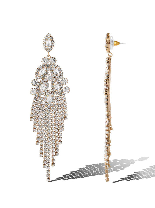 Jessica Simpson Crystal Waterfall Statement Earrings