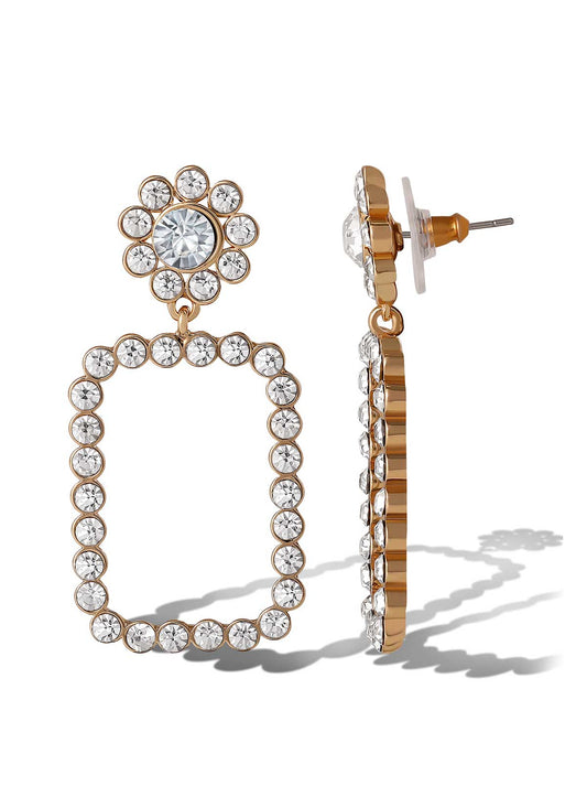 Jessica Simpson Daisy Drop Crystal Statement Earrings