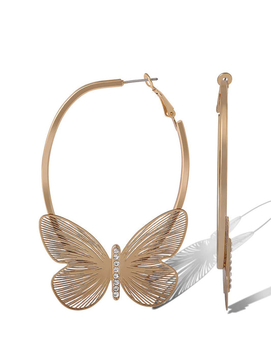 Jessica Simpson Butterfly Hoop Earrings