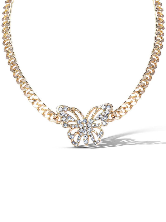 Jessica Simpson Butterfly Crystal Choker Necklace