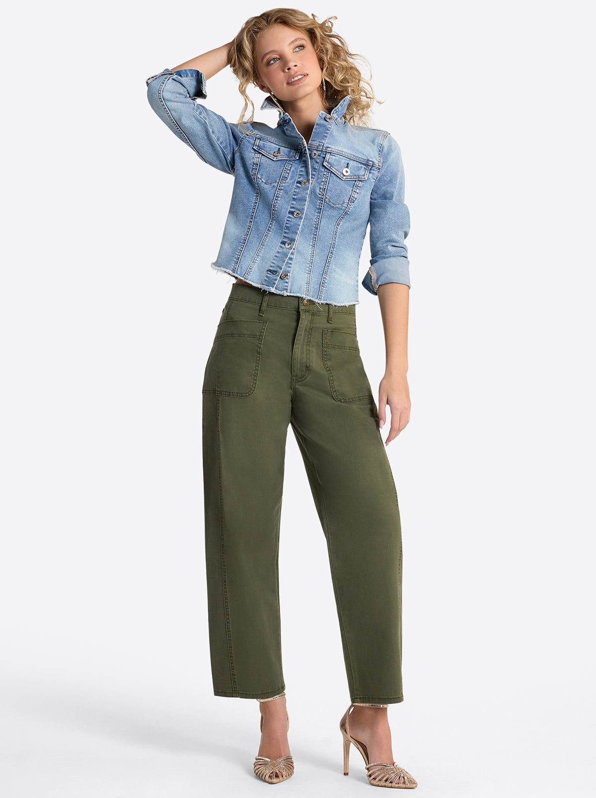 Jessica Simpson Relaxed Barrel Jeans in Forest Night