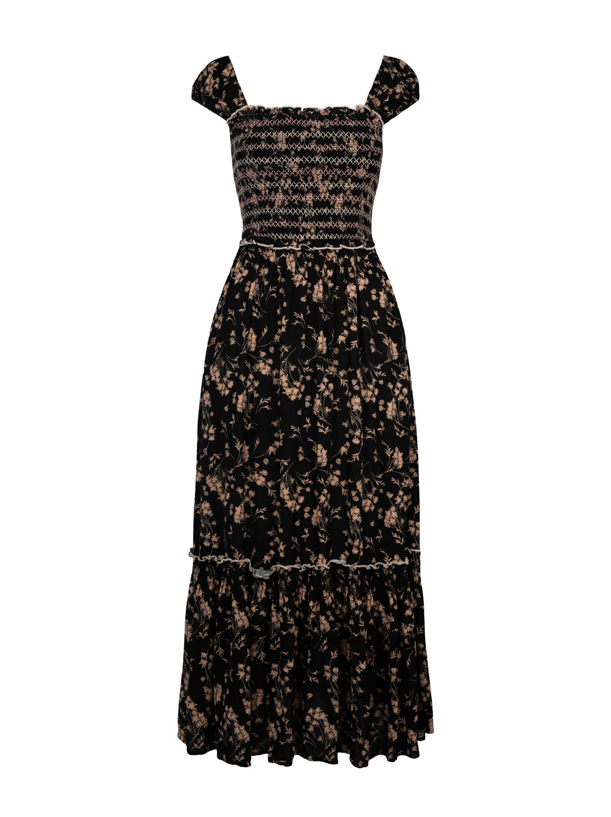 Jessica Simpson Clarice Maxi Dress in Obsidian Wispy Ditsies