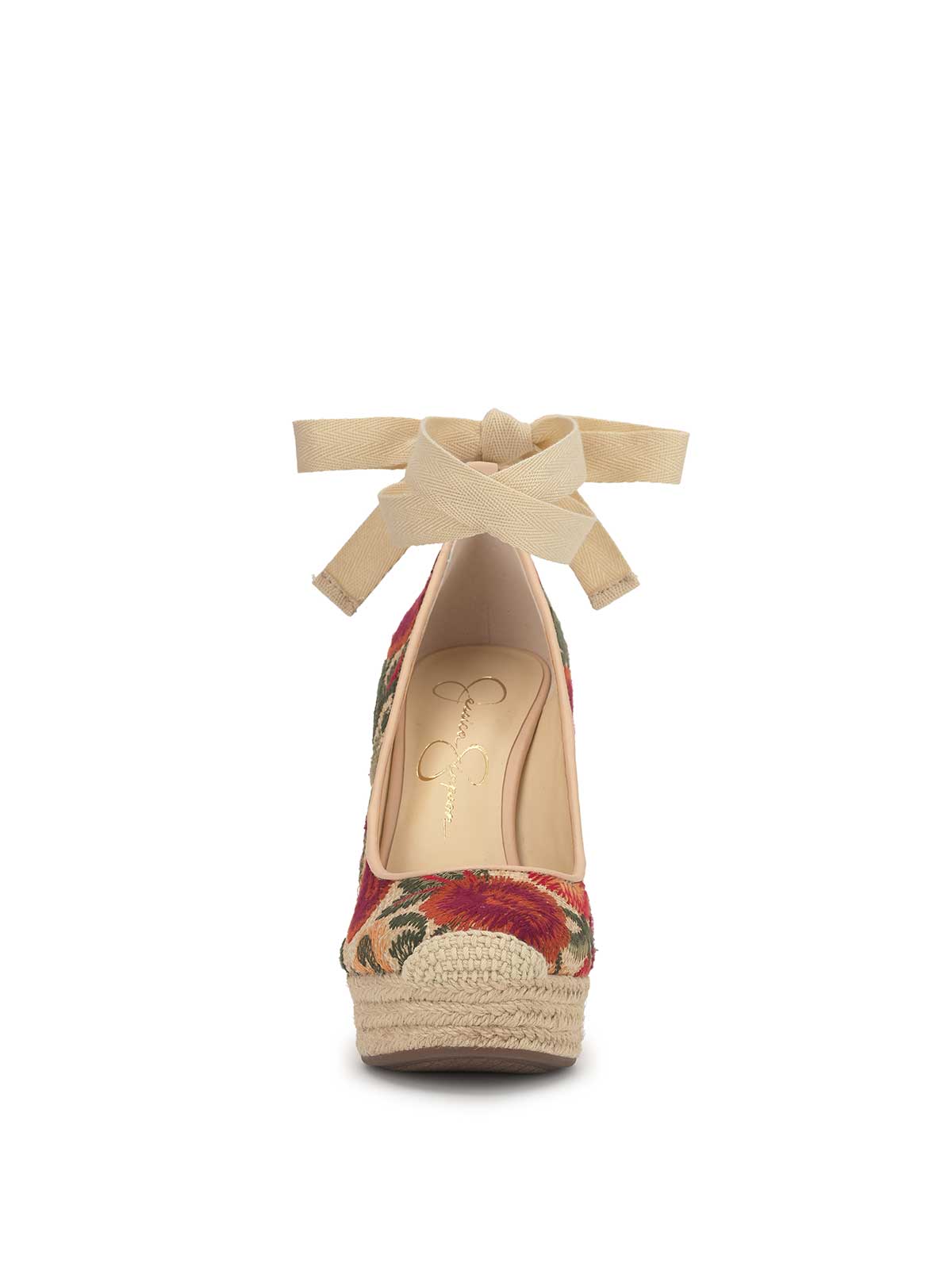 Jessica Simpson Zexie Platform Wedge in Floral Raffia