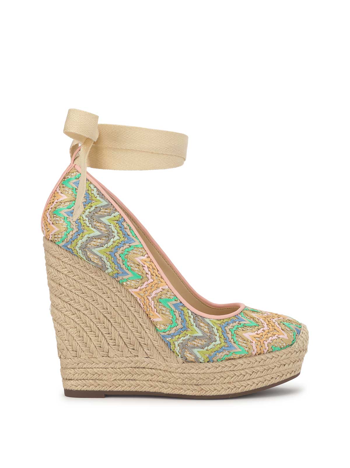 Jessica Simpson Zexie Platform Wedge in Raffia Chevron