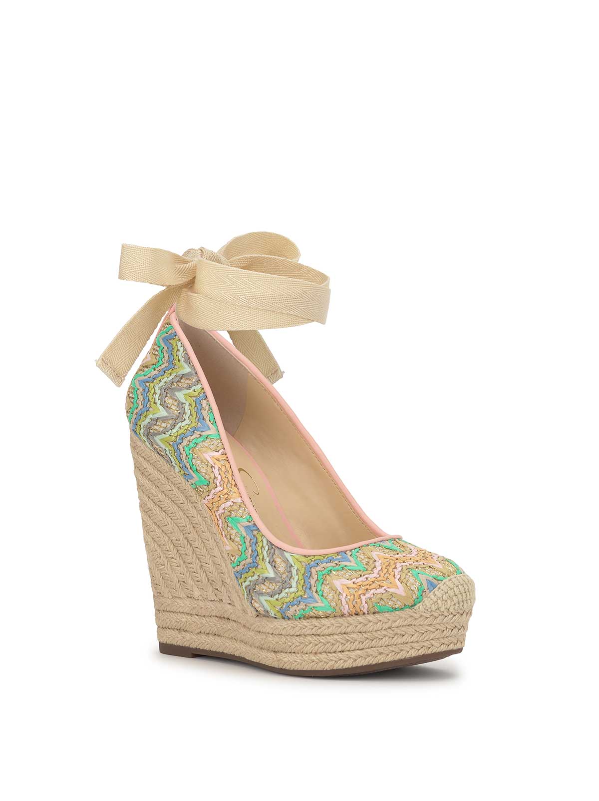 Jessica Simpson Zexie Platform Wedge in Raffia Chevron