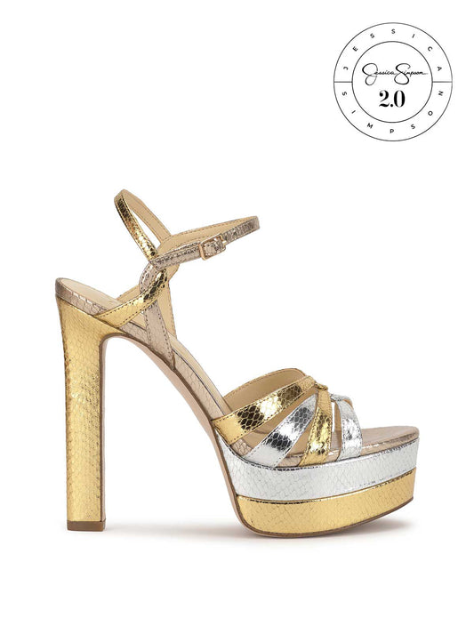 Jessica Simpson Itzari Platform in Gold & Silver