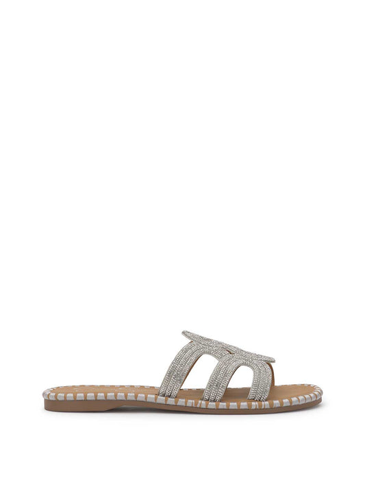Jessica Simpson Bria Flat Sandal in Silver