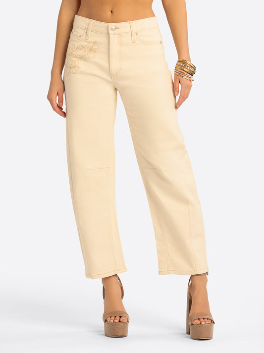 Jessica Simpson JS Jessica Simpson Austin Darted Barrel Jean in Undyed Natural