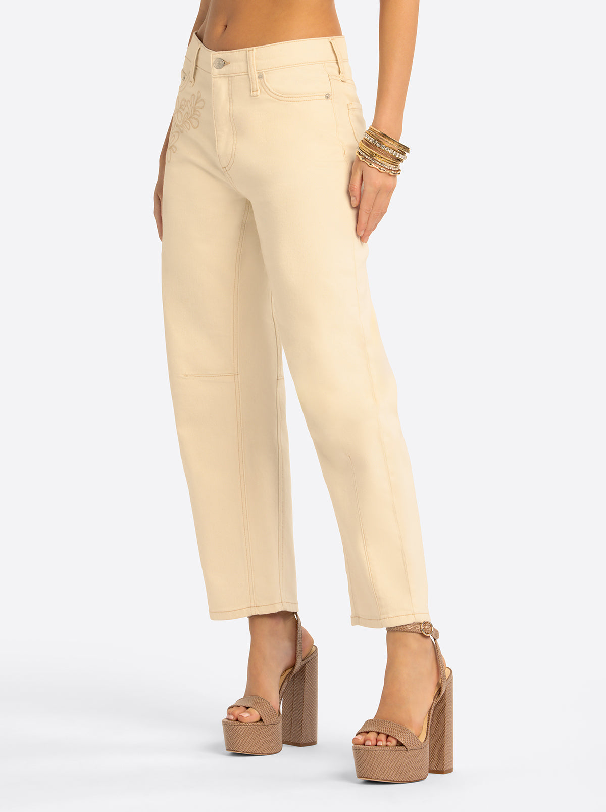 Jessica Simpson JS Jessica Simpson Austin Darted Barrel Jean in Undyed Natural