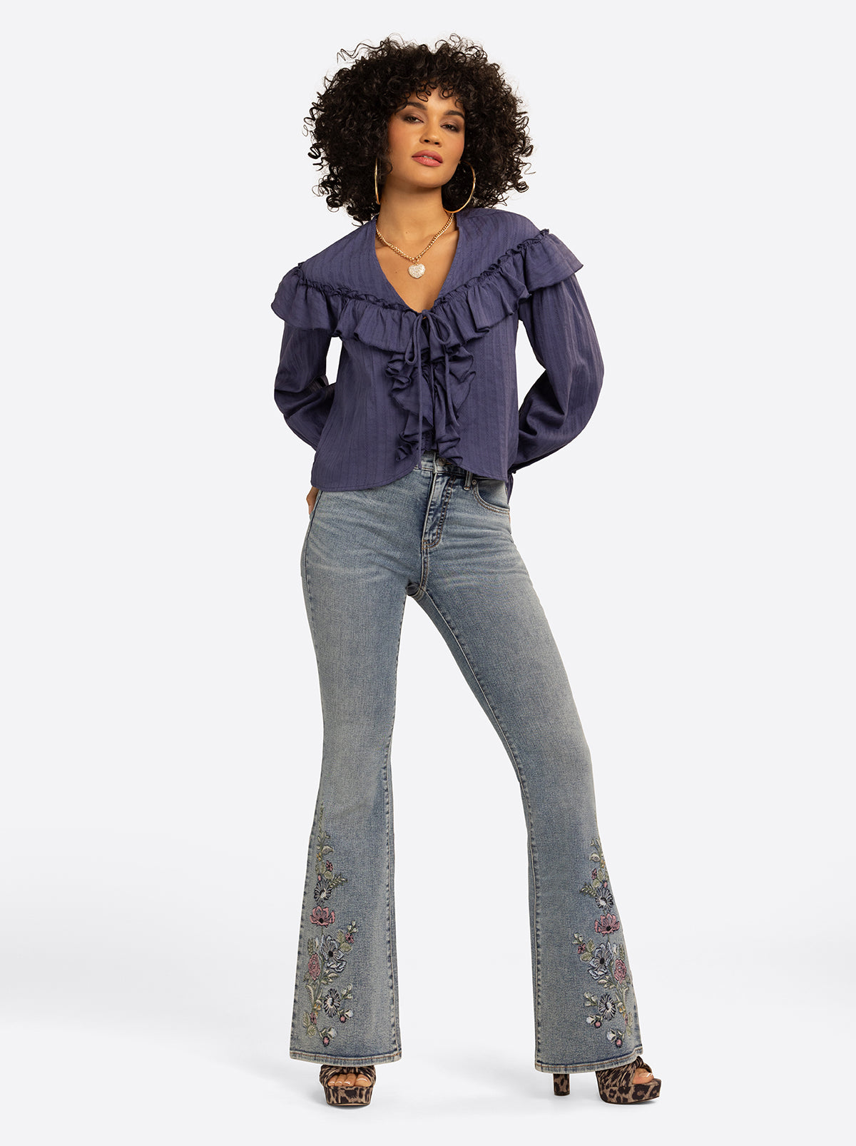 Jessica Simpson JS Jessica Simpson Hollywood High Rise Flare Jean in Boone