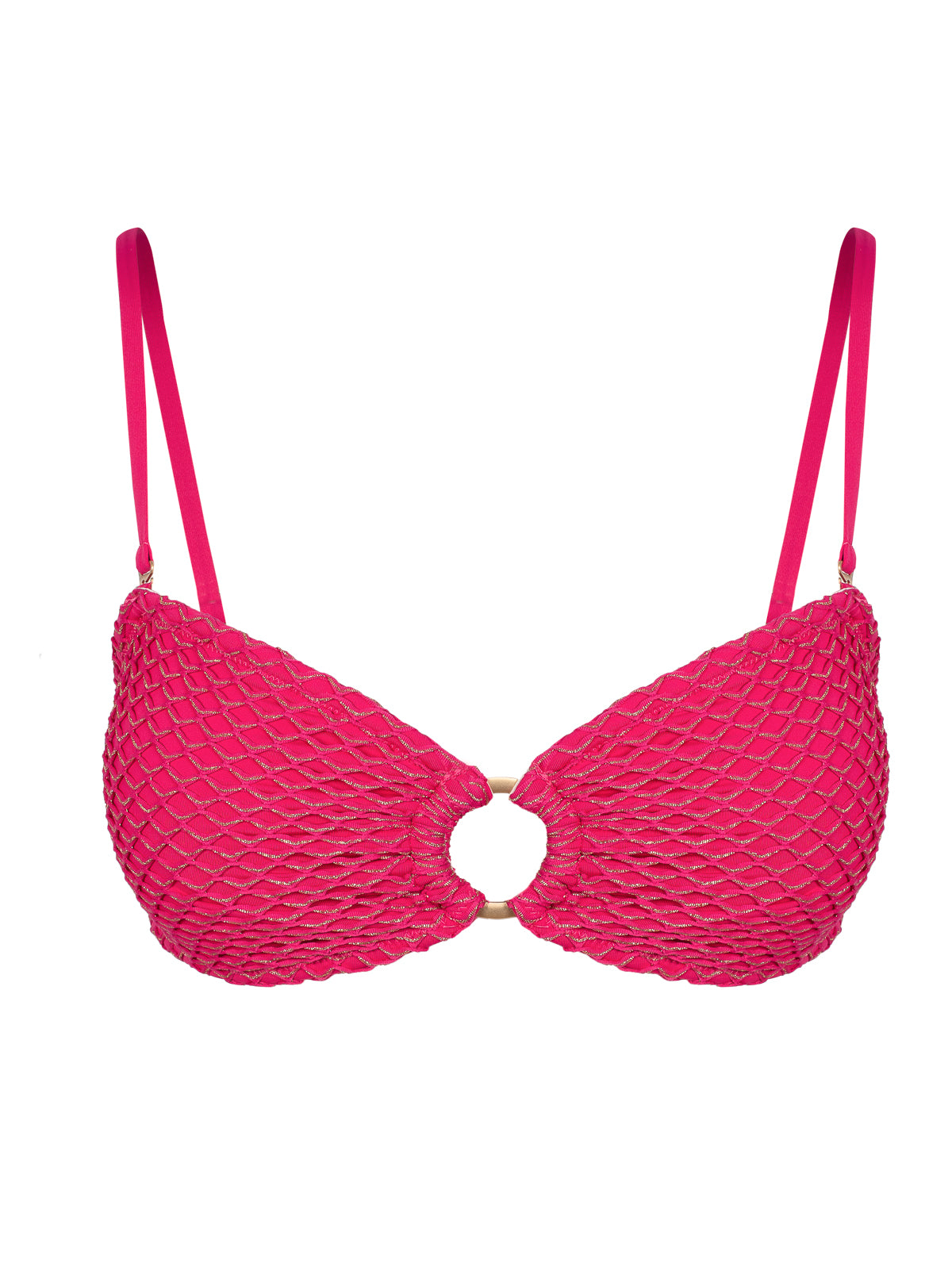 Jessica Simpson Crochet Ring Bandeau Top in Berry