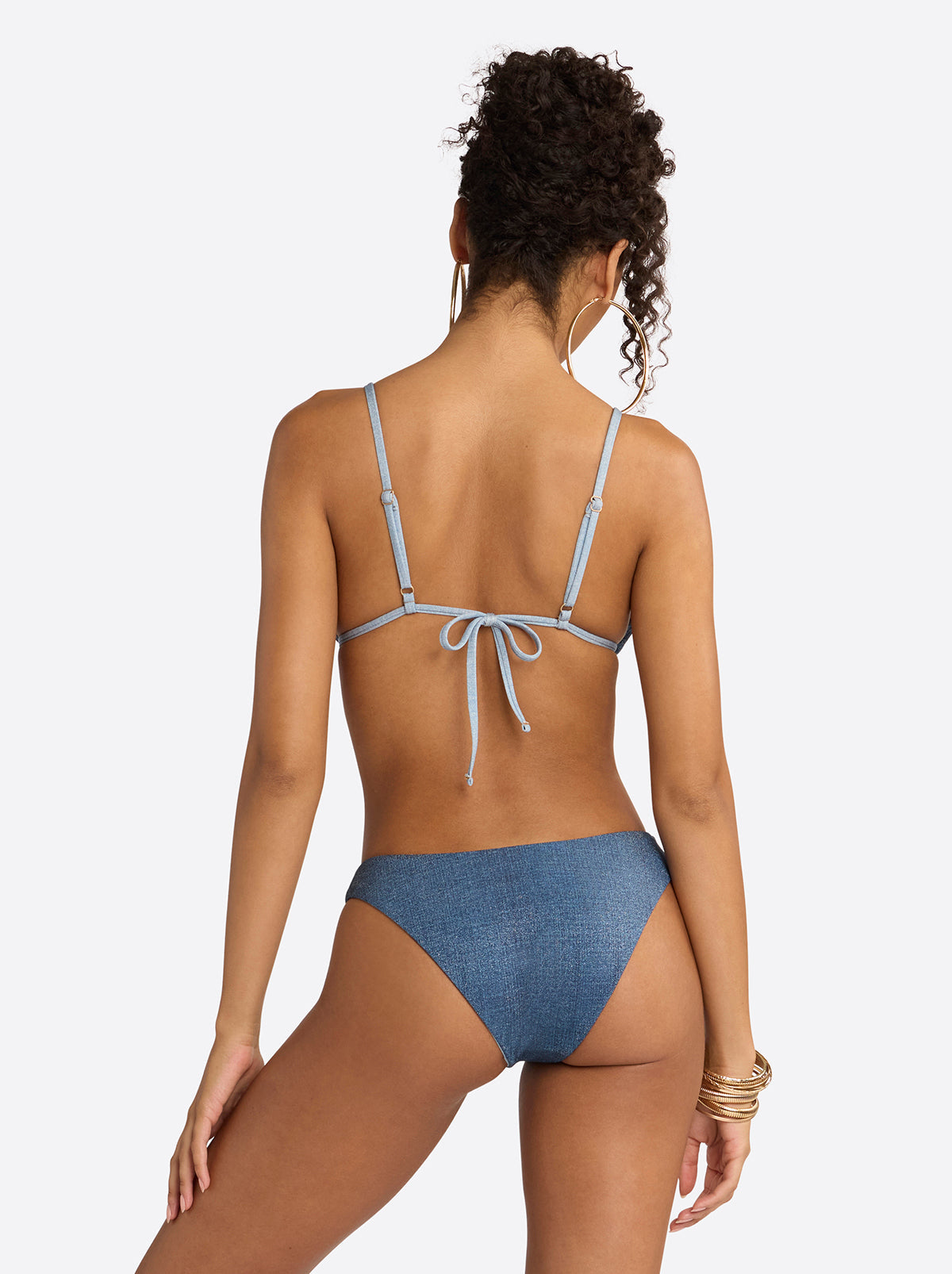 Jessica Simpson Triangle Bikini Top in Denim Dream