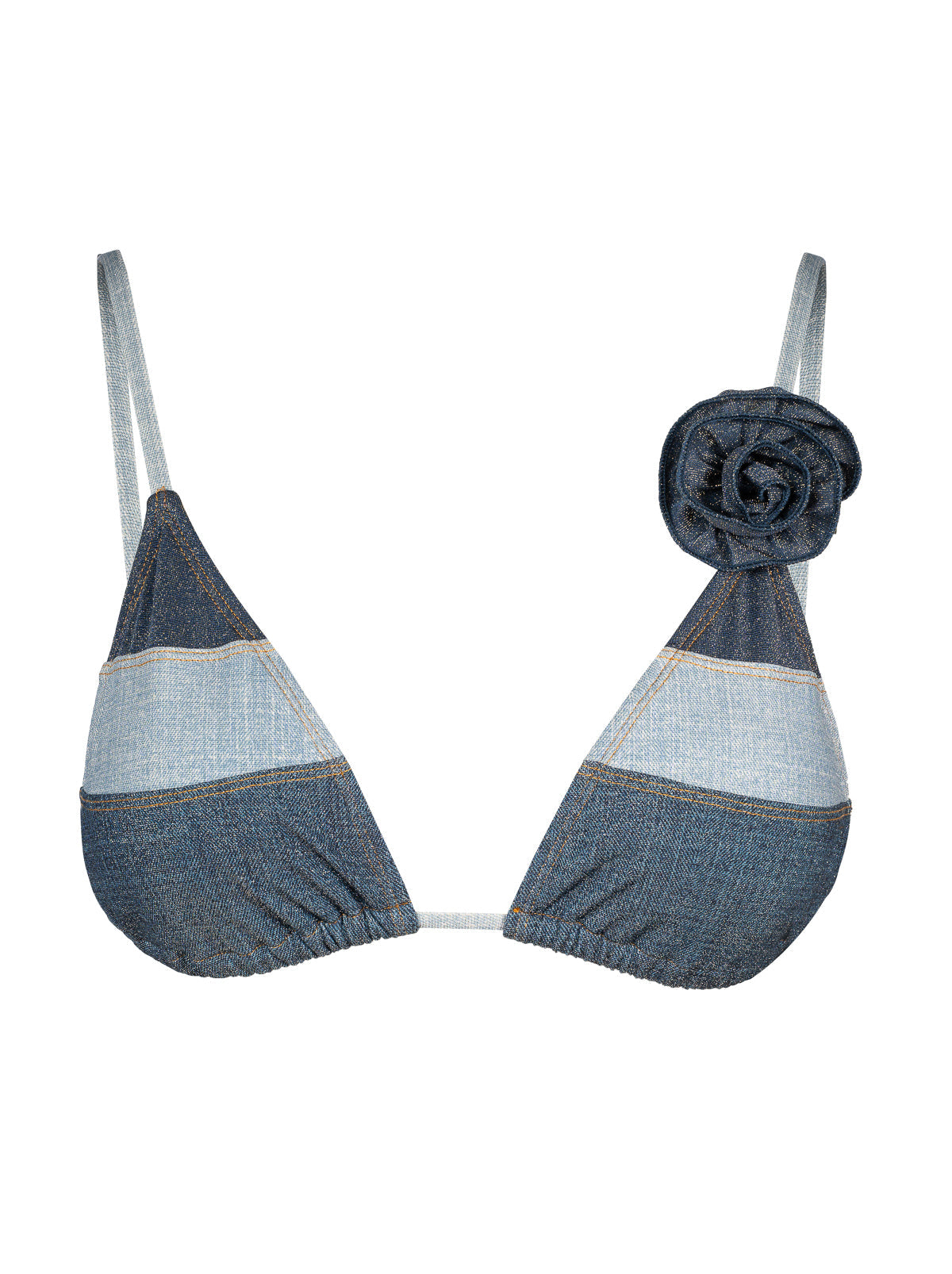 Jessica Simpson Triangle Bikini Top in Denim Dream