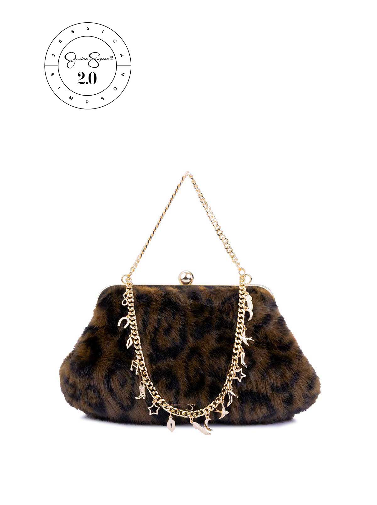 Jessica Simpson Jessica Simpson 2.0 Zoe Frame Clutch in Leopard