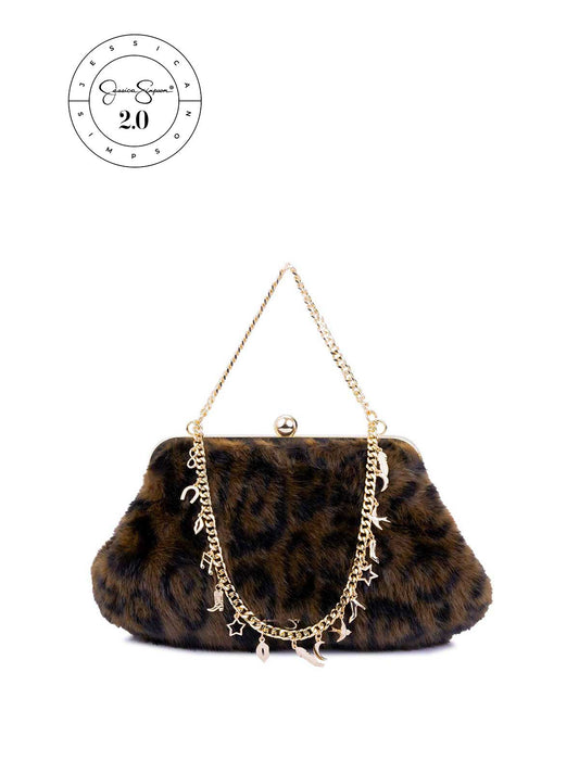 Jessica Simpson Jessica Simpson 2.0 Zoe Frame Clutch in Leopard