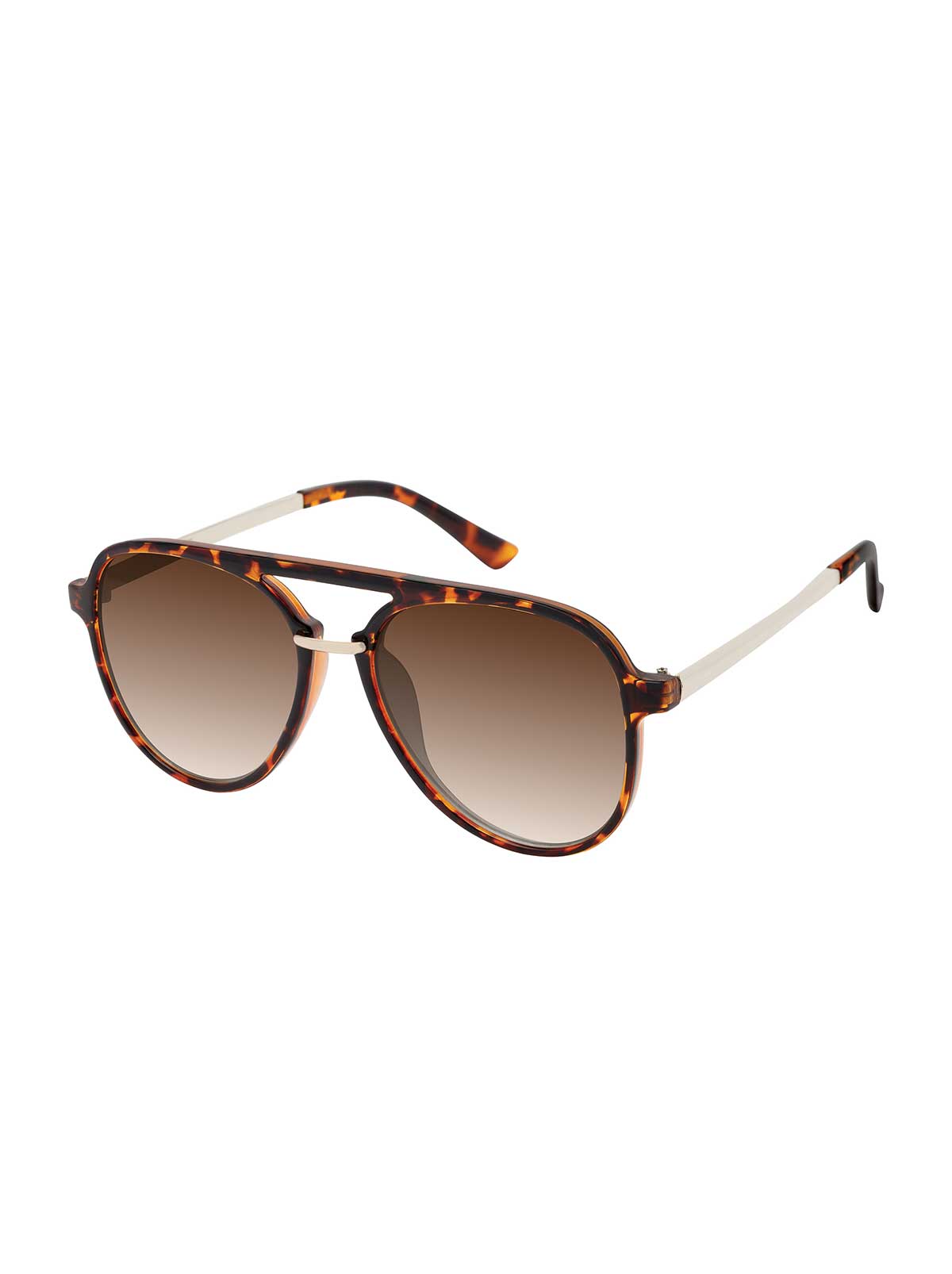 Jessica Simpson Stylish Aviator Metal Bridge Sunglasses in Tortoise