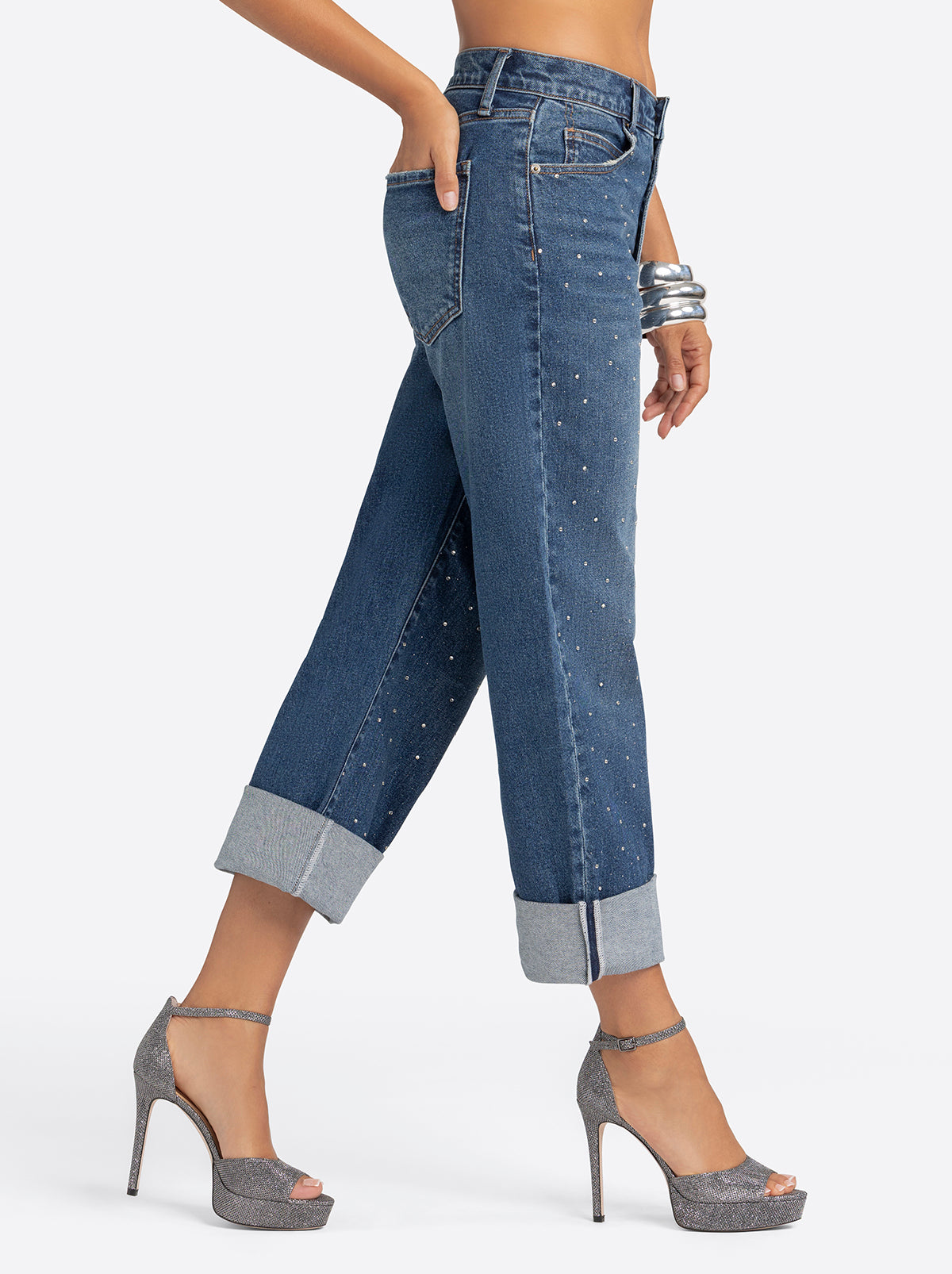 Jessica Simpson Jessica Simpson 2.0 Embellished Boyfriend Jeans in Thorn