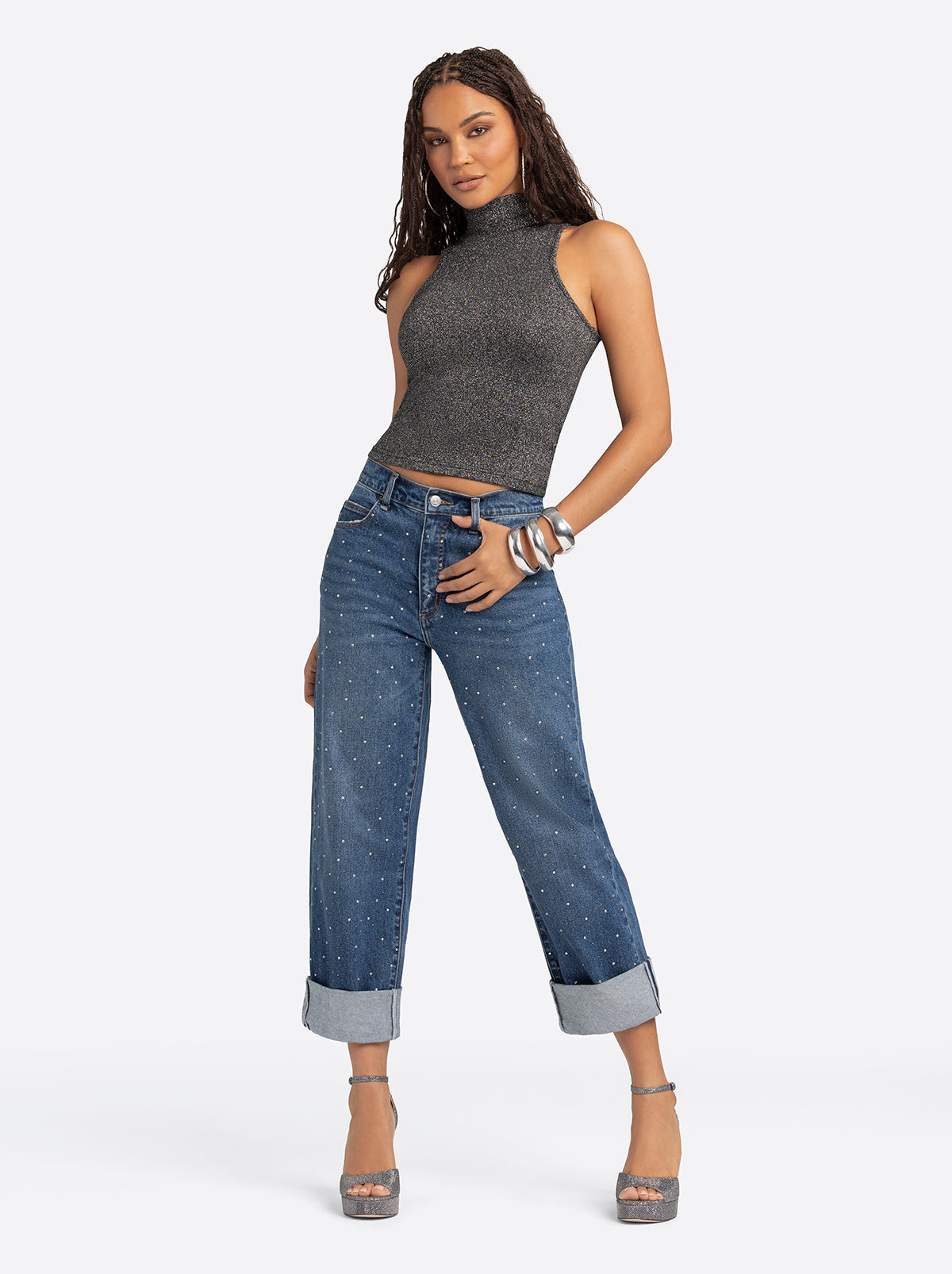 Jessica Simpson Jessica Simpson 2.0 Embellished Boyfriend Jeans in Thorn