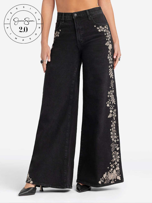 Jessica Simpson Jessica Simpson 2.0 Joplin Super Wide Jeans in Black