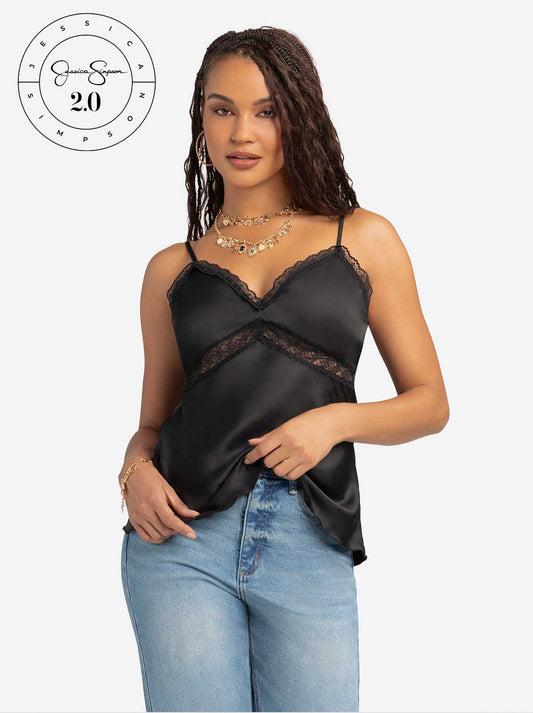 Jessica Simpson Jessica Simpson 2.0 Emmy Lace Trim Cami in Black