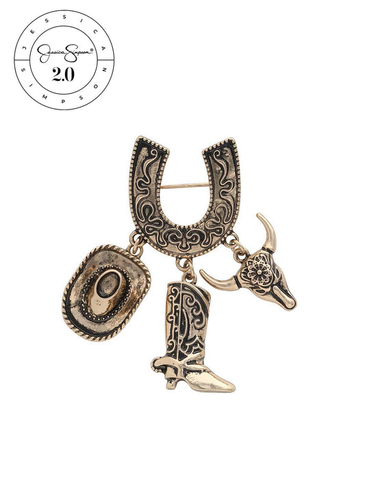 Jessica Simpson Jessica Simpson 2.0 Western Charm Horseshoe Brooch