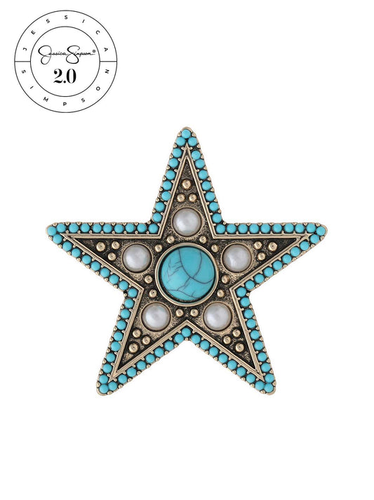 Jessica Simpson Jessica Simpson 2.0 Turquoise Imperial Star Brooch