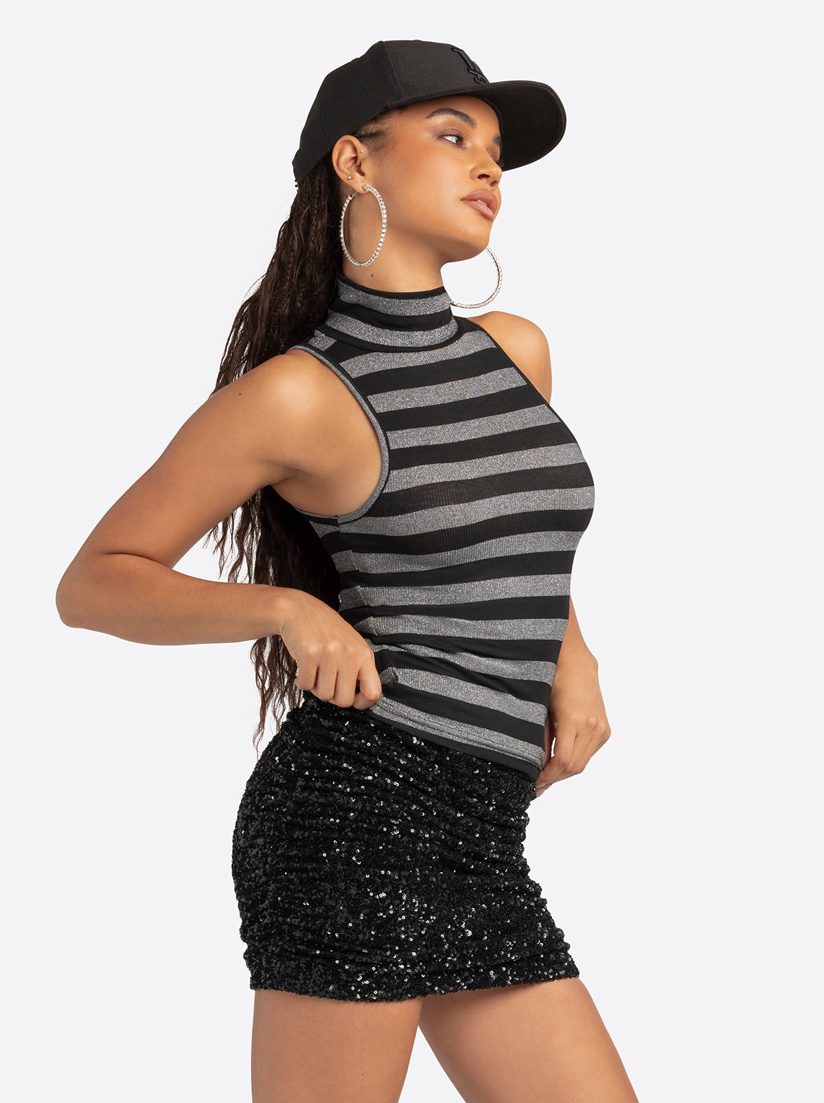 Jessica Simpson Jessica Simpson 2.0 Asha Shimmer Top in Stripe