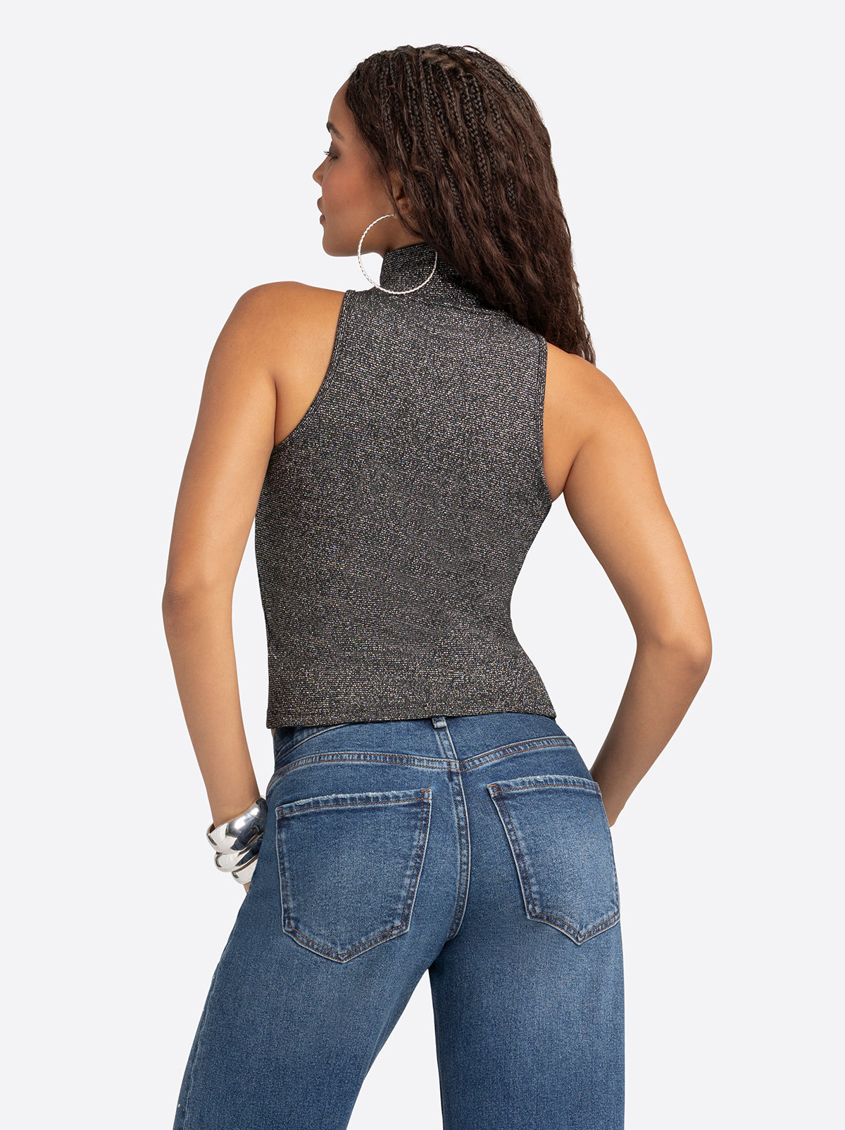 Jessica Simpson Jessica Simpson 2.0 Asha Shimmer Top in Black