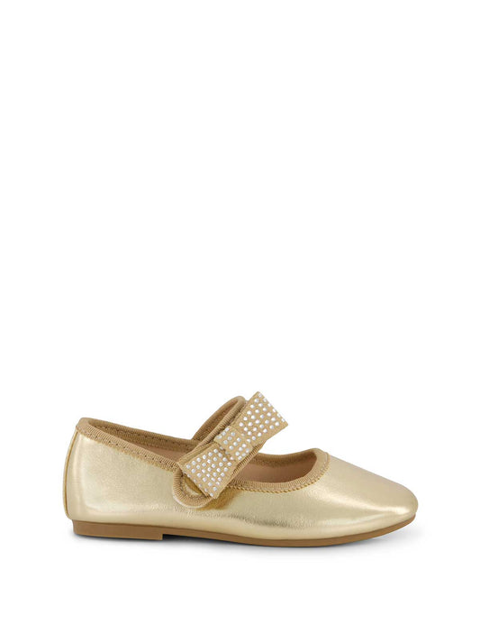 Jessica Simpson Toddler Amy Crystal Bow Ballet Flat in Gold