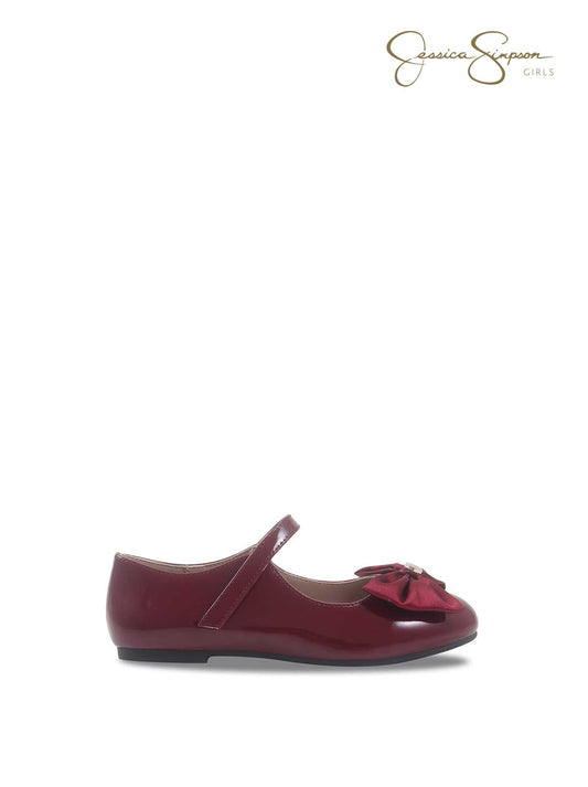 Jessica Simpson Girls Amy Big Bow Mary Jane in Maroon