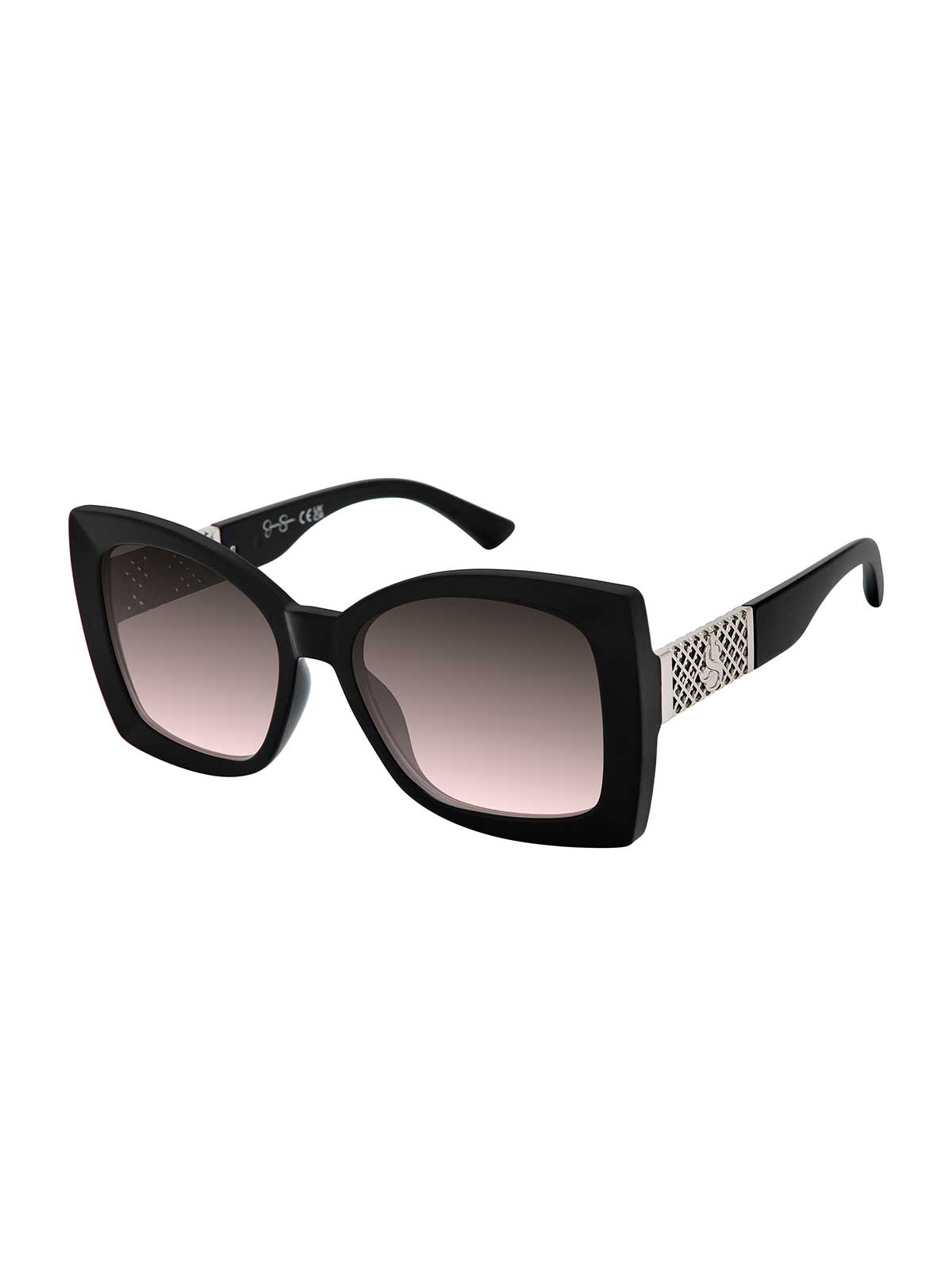 Jessica Simpson Butterfly Glam Sunglasses in Black