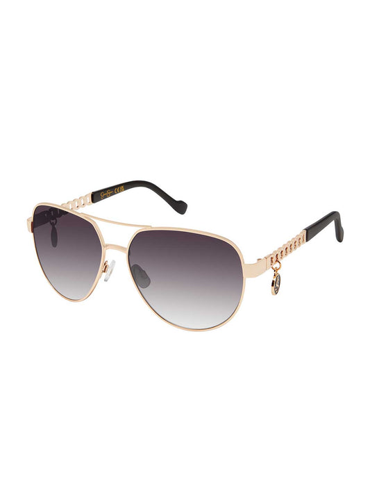 Jessica Simpson Chain Aviator Detail Sunglasses in Gold Black