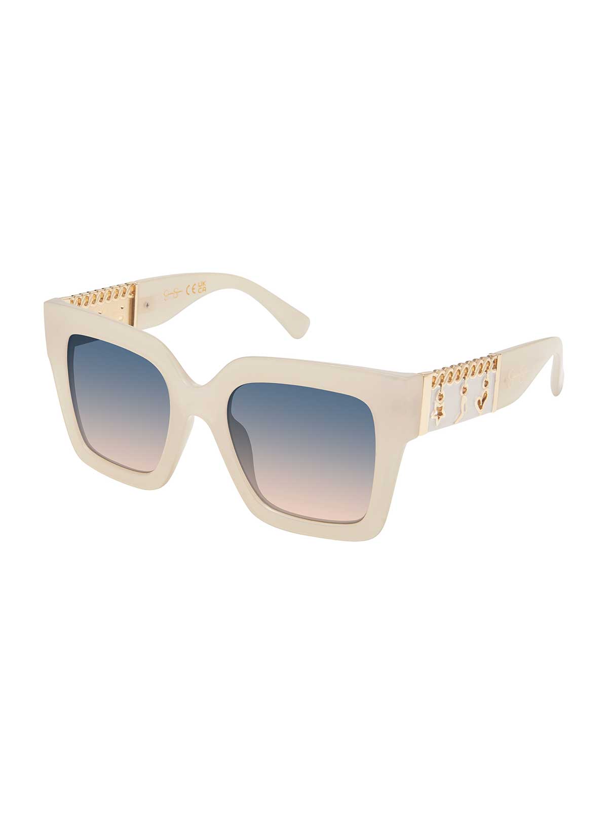 Jessica Simpson Charm Luxe Square Sunglasses in Ivory