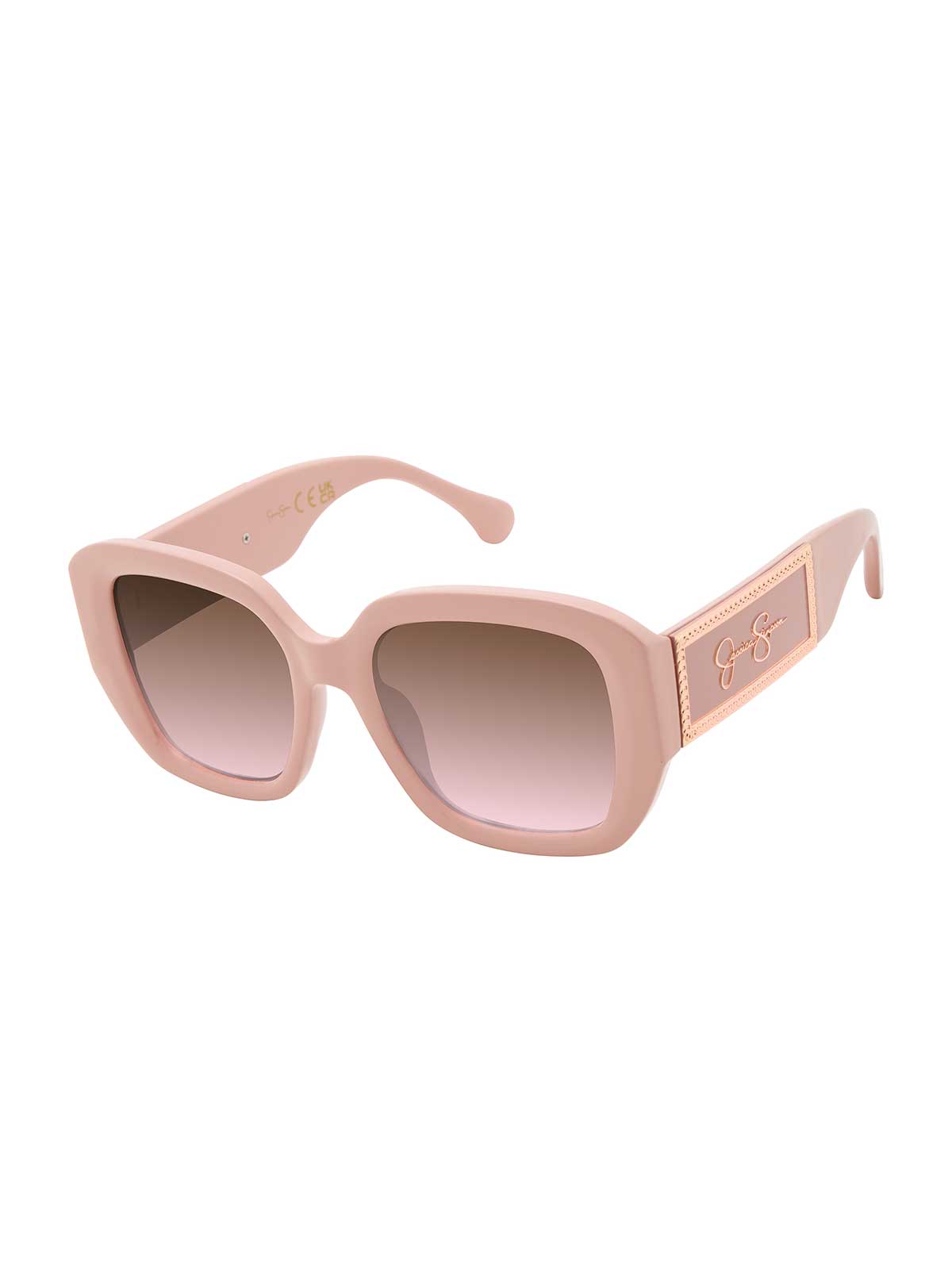 Jessica Simpson Logo Rectangle Sunglasses in Rose