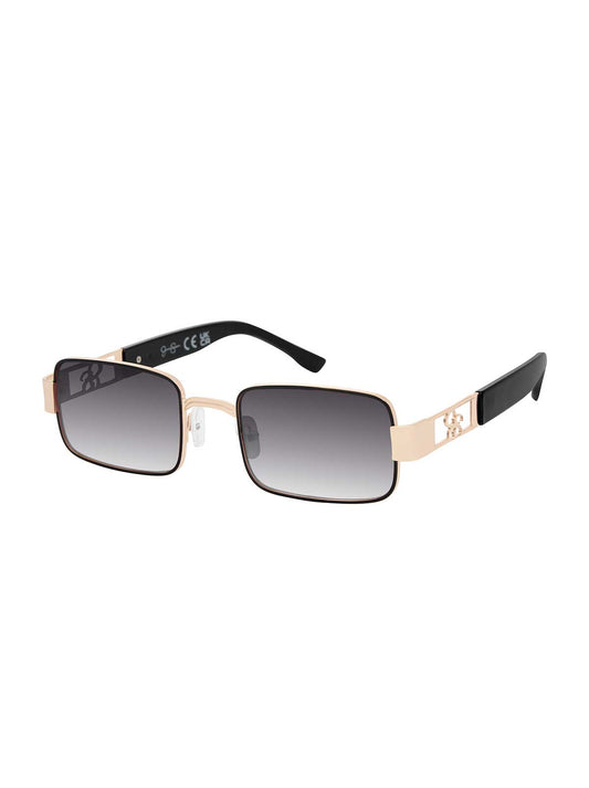 Jessica Simpson Lux Rectangle Sunglasses in Black Gold